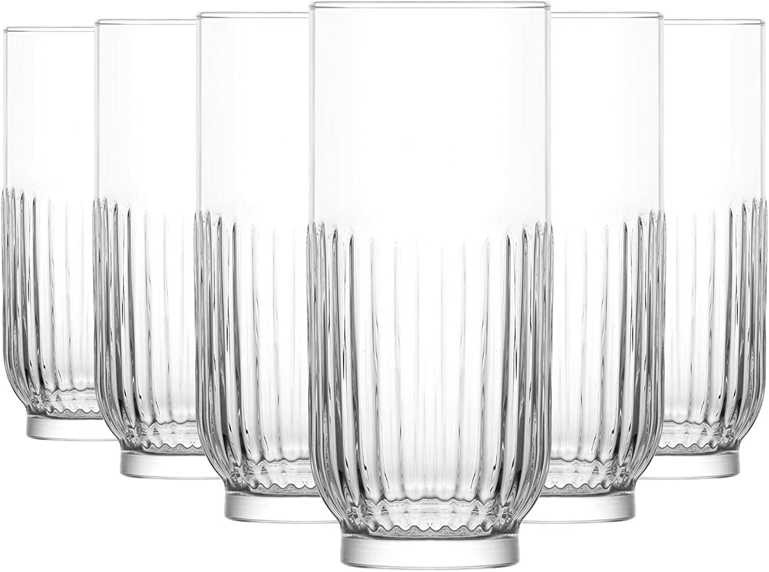 Tokyo Vintage Cut Glasses Tumblers Set of 6, Water Glasses,Juice, Beer,Drinks,Cocktail,Mixed Drinks,Lead Free (Tokyo 14oz)