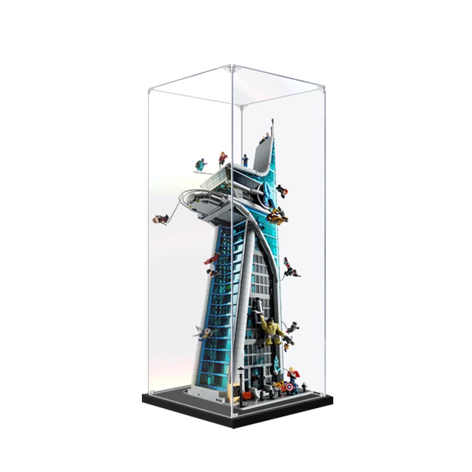 Halfs Transparent Acrylic Display Case For Brick Model Sets 76269 Marvel Avengers Tower,Showcase,Protect & Decorate Model With Dustproof Storage,Gifts ( A)