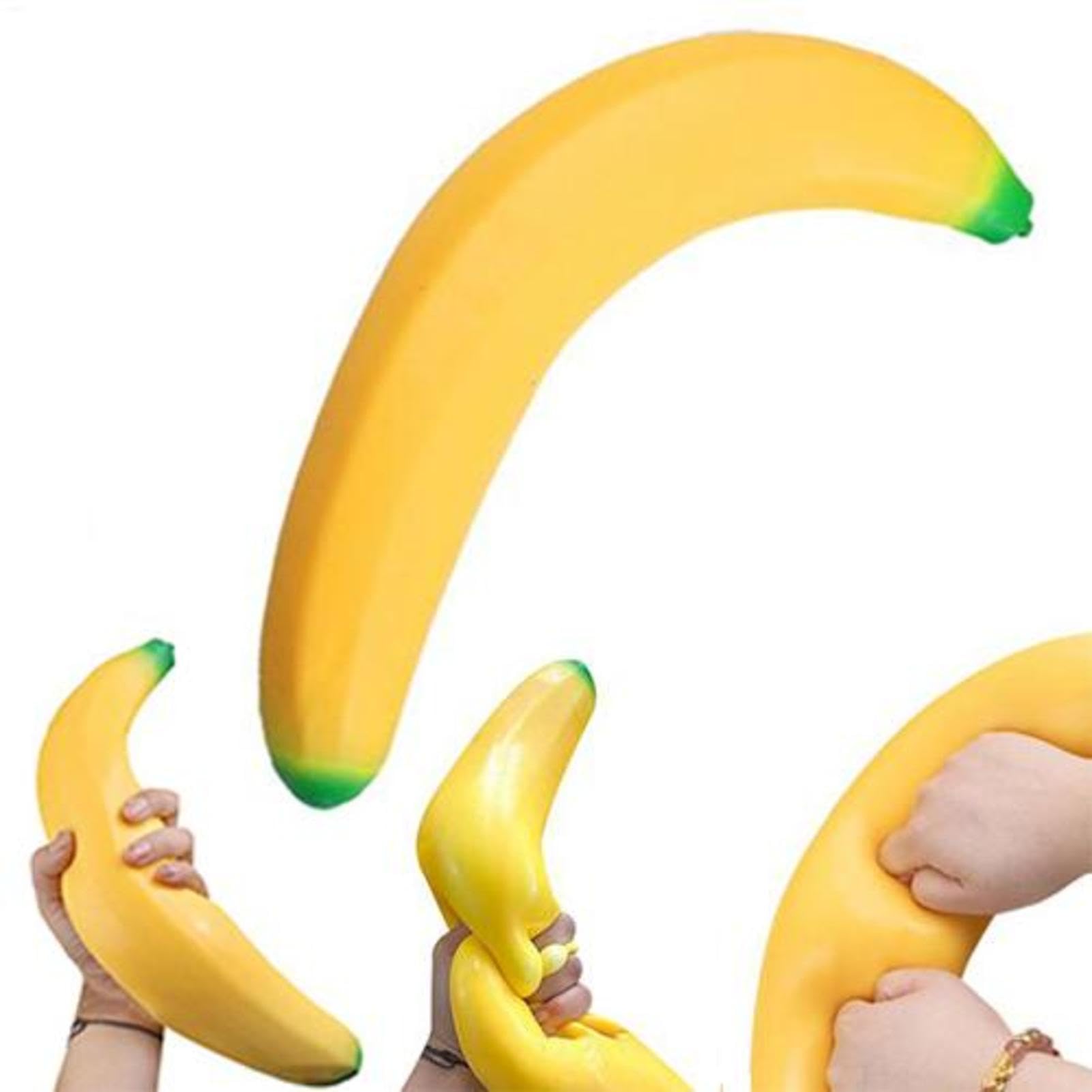 Banana Squeeze Fidget Toy, Banana Sensory Stress Relief Toy, Soft Non-Sticky Stretchy Realistic Bananas Fidget Toys, For Kids Adults Boys Girls Birthday Holiday Christmas Stocking Stuffers