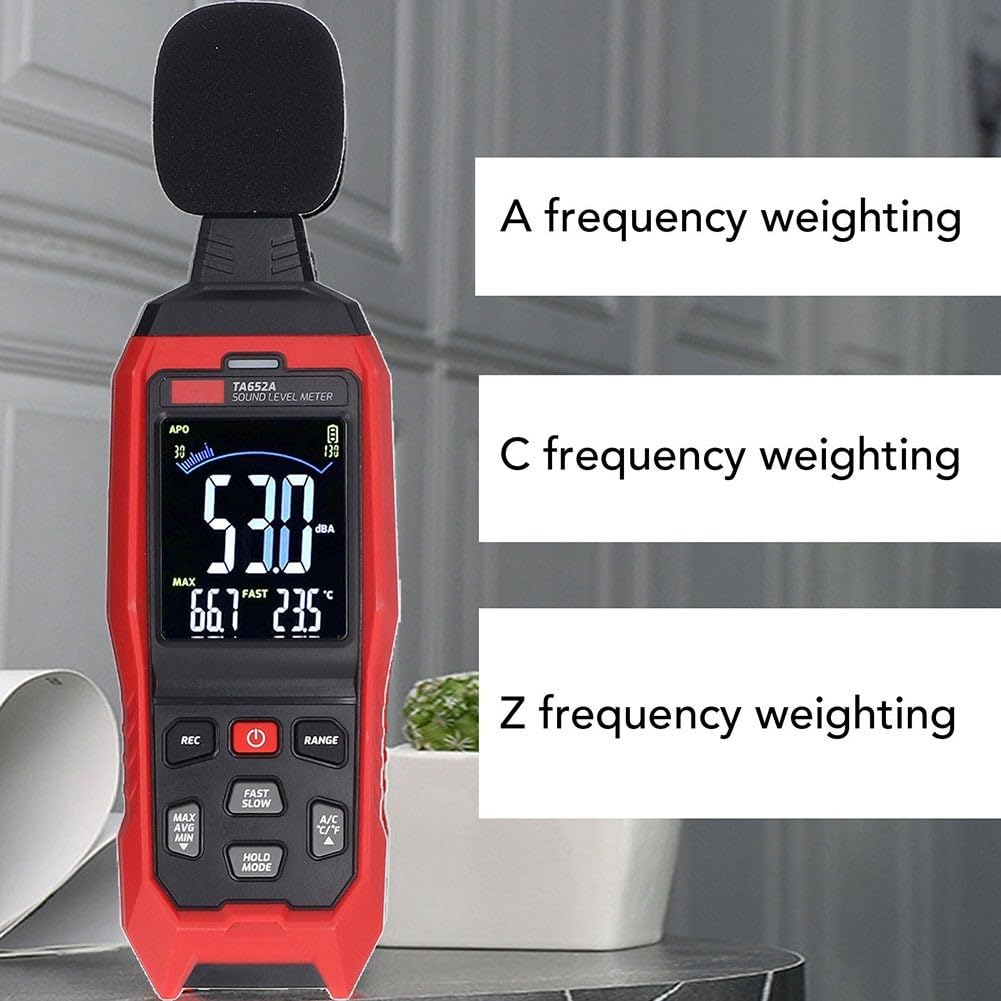 Misuratore di livello sonoro TA652A, tester zerato di decibel con la chiara visualizzazione, per il monitoraggio industriale e ambientale del rumore