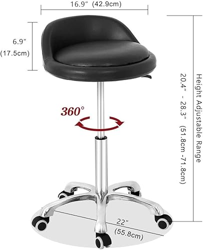 Miniatura 3 de Grace & Grace Professional Gilder Series con respaldo, cómodo asiento giratorio neumático ajustable resistente para tienda, salón, oficina y hogar