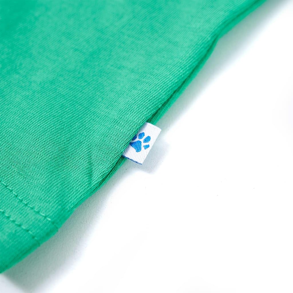 Maglietta per bambini verde, 104% cotone, a maniche corte con scollo rotondo, traspirante e morbida, stampata con calcio, adatta per ragazzi e ragazze per tutti i giorni, scuola, tempo libero