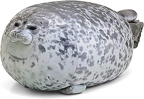 Animal de peluche de sello grande gris XXL de 23.6 pulgadas, juguete de almohada de sello de aventura, decoración de felpa con sellos de habitación disponible en Yaxa Costa Rica