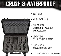 Vista 2 de Estuche para pistola Doro para 4 pistolas 12 con inserto de espuma MyCaseBuilder personalizado, impermeable, resistente, armas de fuego tácticas