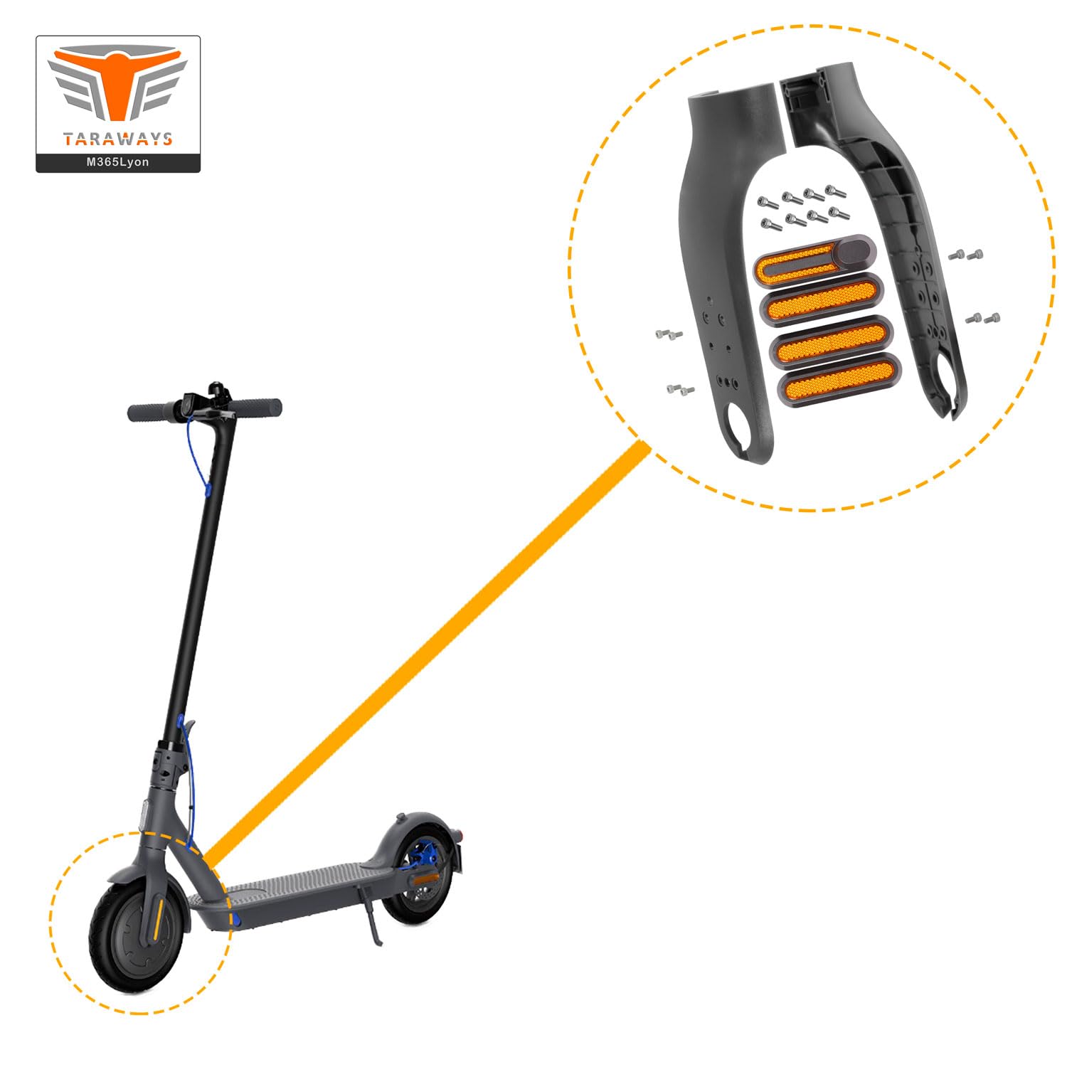 Tapa de horquilla delantera compatible con patinete Xiaomi M365, M365Pro, Pro2, Essential y 1S - Kit completo