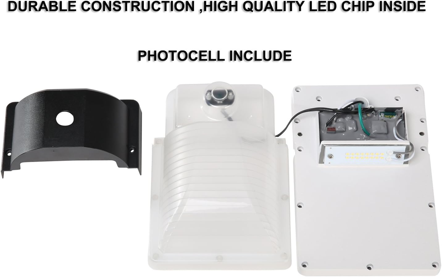 13W LED Wall Pack Light,Dusk to Dawn Led Outdoor Lighting 1600lm 5000K Daylight White, IP65 Rating,Outdoor Security Area Exterior Lights with DLC & ETL (13W photocell)