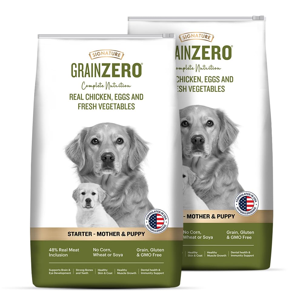 Grain Zero Signature Starter Mother & Puppy Dog Dry Food - 1.2 Kg - Real Chicken, Eggs and Fresh Vegetables | Grain, Gluten & GMO Free, Pack of 2 (B0CY21DS3W) Amazon Price History, Amazon Price Tracker