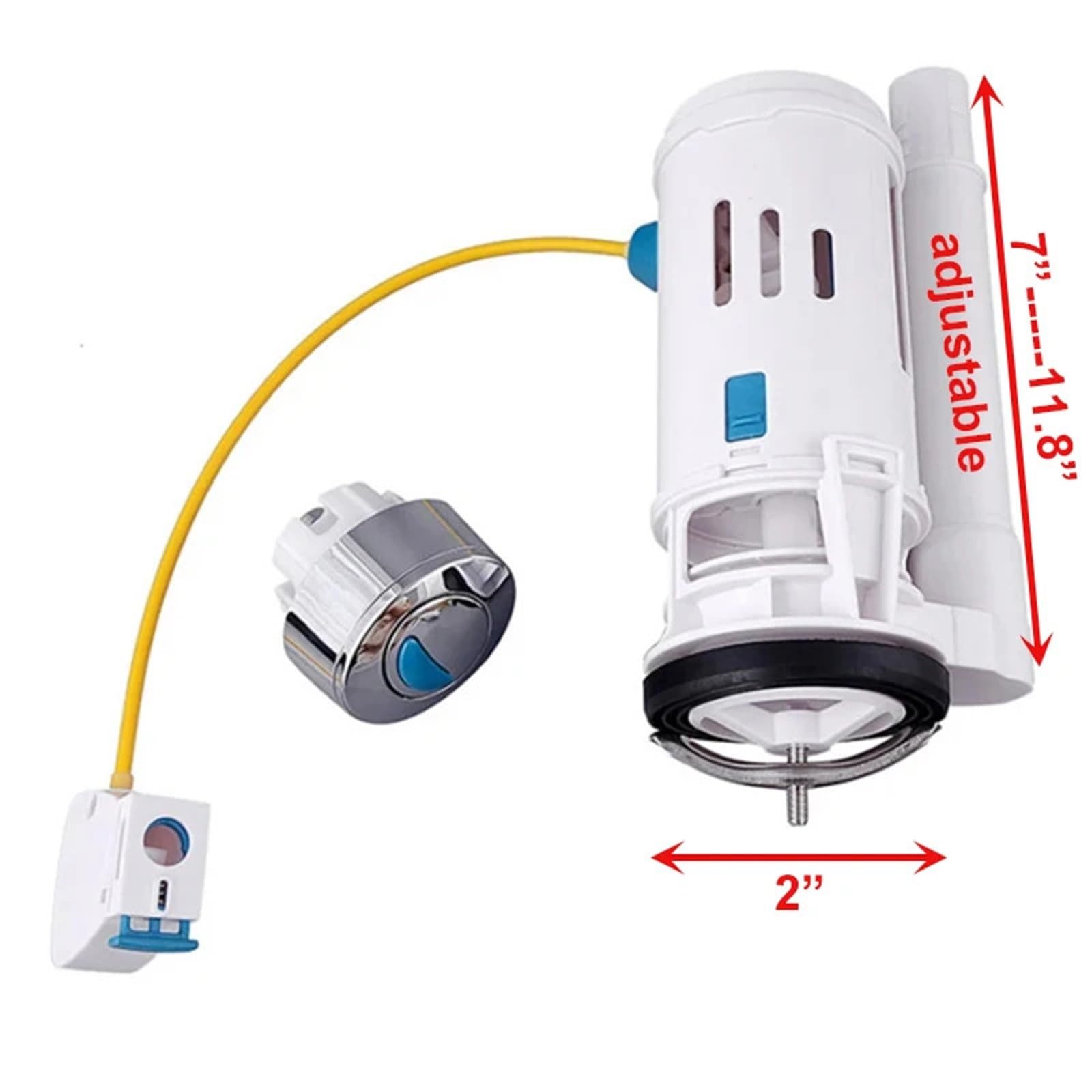 Spülventil für Toilettenspülkasten Linear Control Toilet Fitting Outlet Valve Water Saving Flush Kit Tank Drain Fittings System(1-piece side inlet-1)