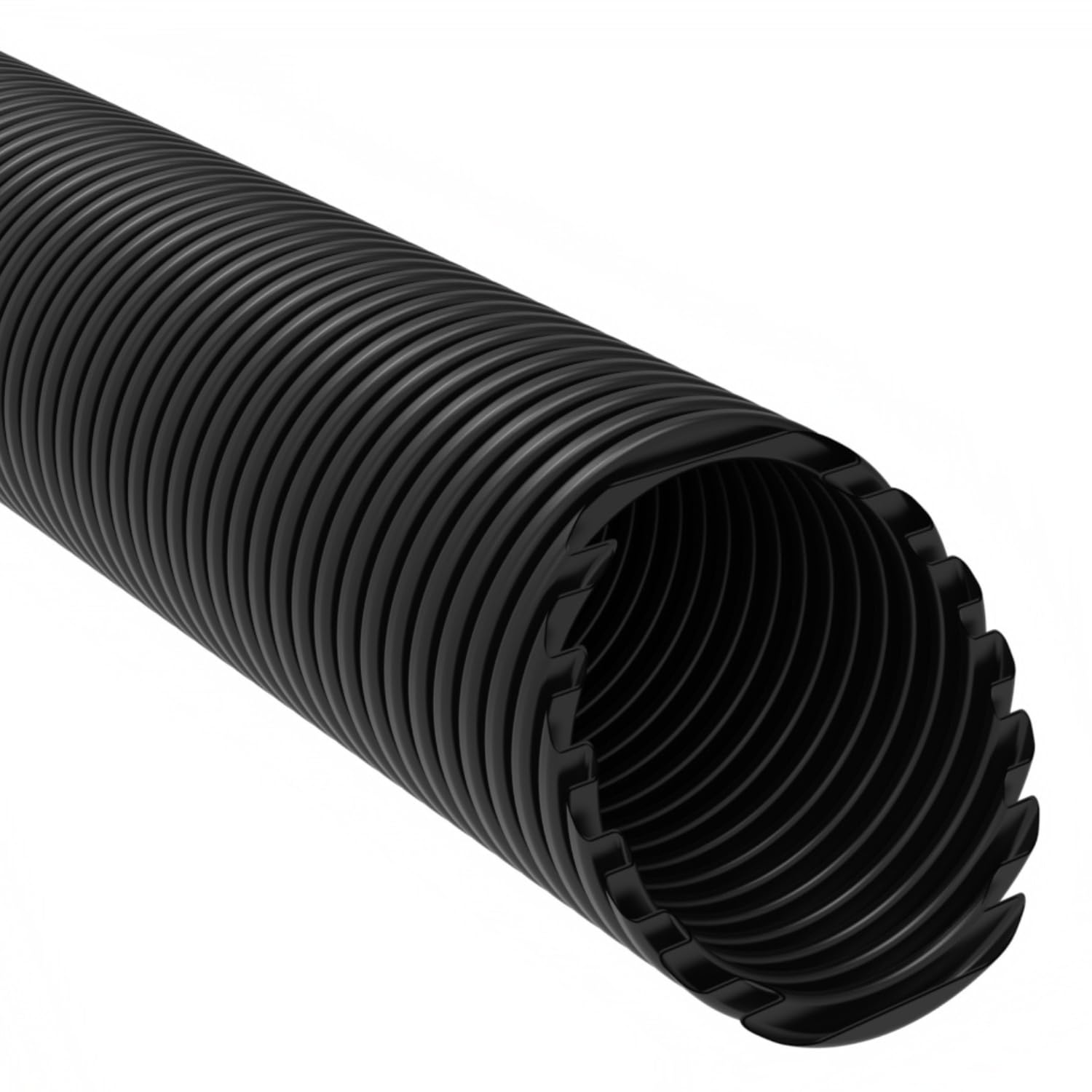 ISTA Tubo corrugato non scanalato, 25/50/100 m, per cavo di terra/tubo corrugato, resistente ai raggi UV/tubo di protezione del cavo/tubo nero (100 m, Ø 8,5 mm interno)
