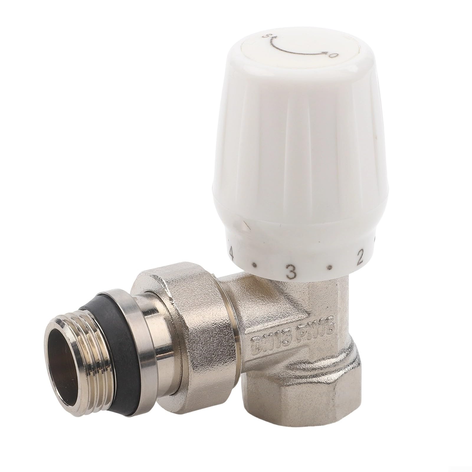 Manual Radiator Valve 1/2 Inch Angle Lockshield Brass Heating Control White Finish for Home Systems(DN15)