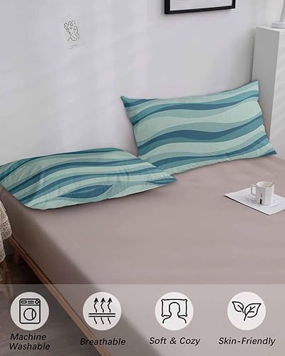 Miniatura 4 de Fundas de almohada geométricas abstractas tamaño King, fundas de almohada suaves decorativas para sofá de cuerpo largo lumbar con cierre de sobre,