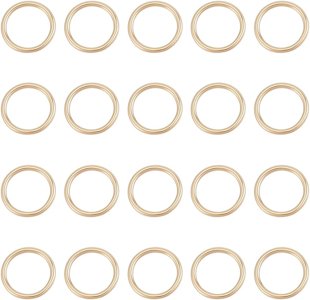 Beebeecraft 20Pcs Closed Jump Rings 14K Gold Filled 6mm Soldered Jump Rings Non-Tarnish Round Connector Linking for Jewelry Making DIY Crafts Findings Supplies