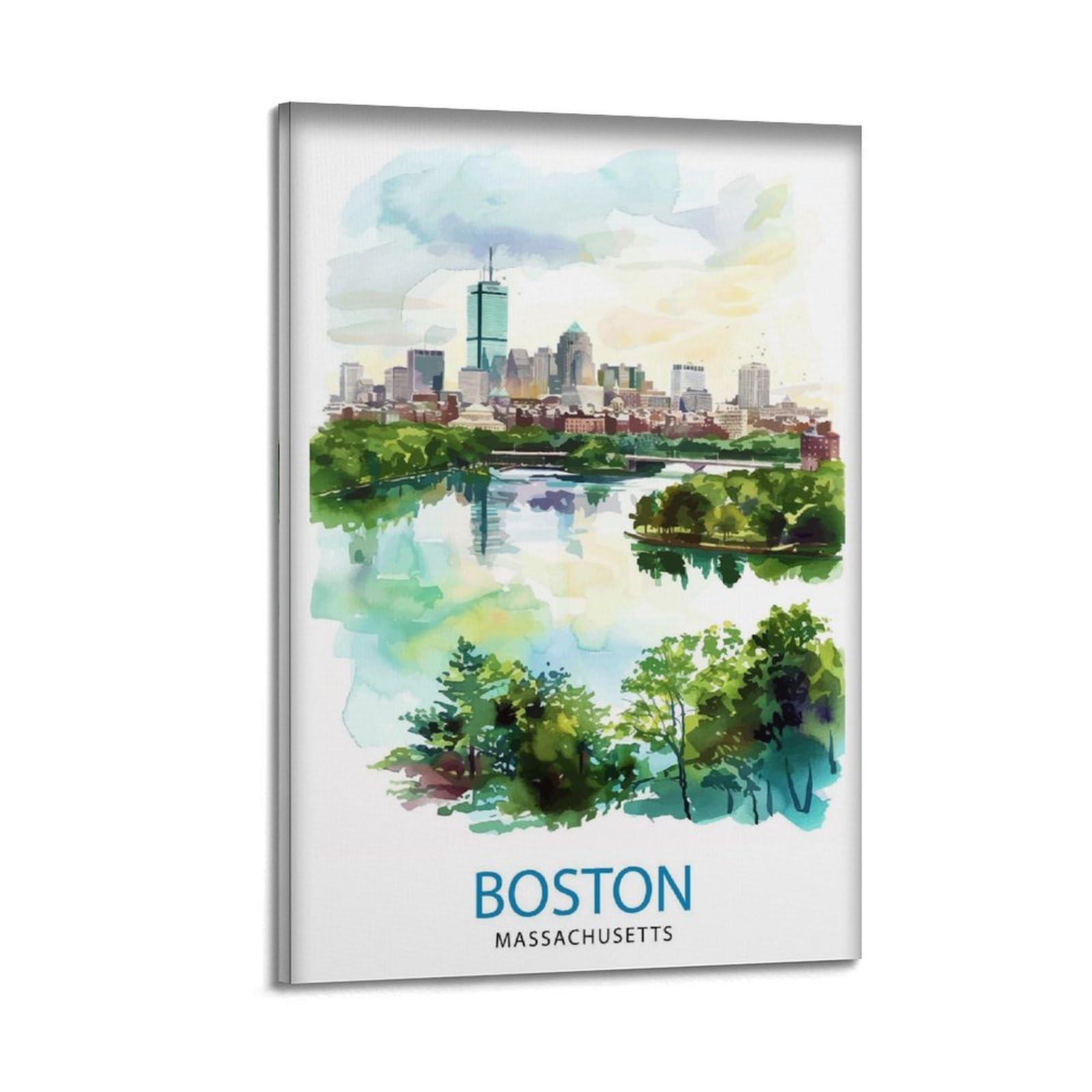 xiaoxiaoshen Boston Massachusetts Travel Lover Canvas Poster Wall Art Prints Room Aesthetic Murals Bedroom And Living Decorations 12x18inch(30x45cm)
