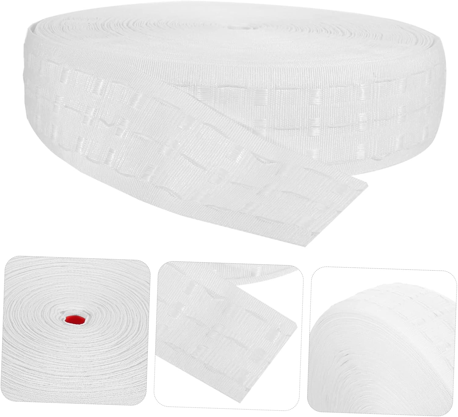 1 Roll Curtain Header Ribbon Polyester Curtain Tape for Pinch Pleat Drapes Soft Odorless Window Treatment Accessory for Home Decoration DIY Projects