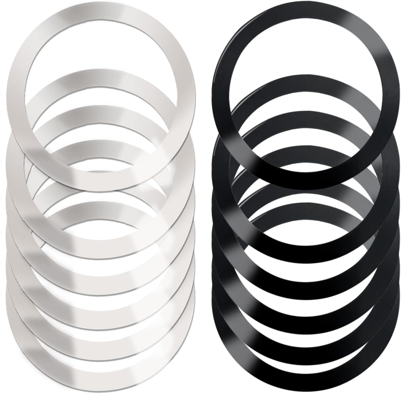 12 Pack Universal Metal Rings Compatible with MagSafe Magnetic Wireless Charger, Ultra Thin Rings Sticker Compatible with iPhone 15 14 13 12 Pro Mini Max Galaxy S21 Car Charger (NO Magnet), 2 Colors
