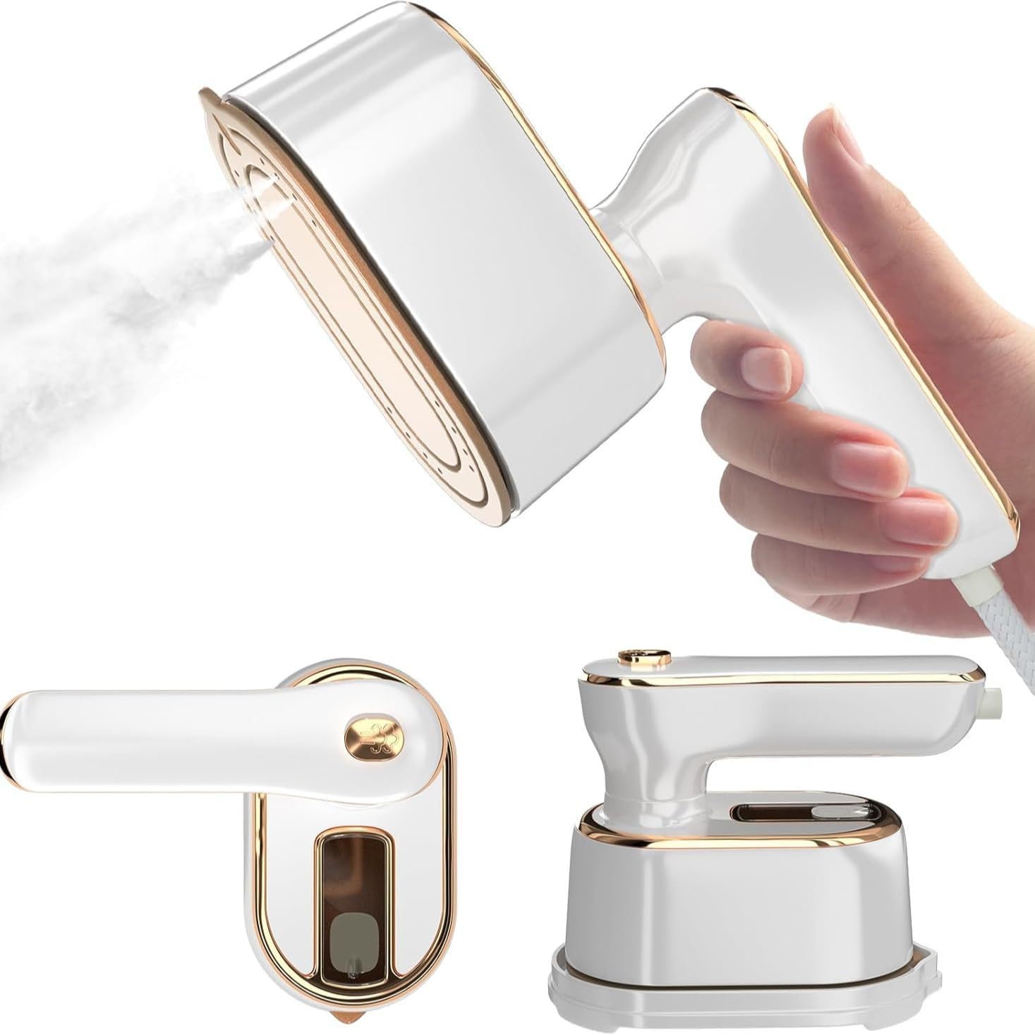 Smart Travel Steamer for Clothes, 1200W Handheld mini travel Steam All-in-One Portable Steamer Iron with LCD Display, 3 Steam Modes & 5s Fast Heat-up, Garment Steamer for Travel, Home, and Office