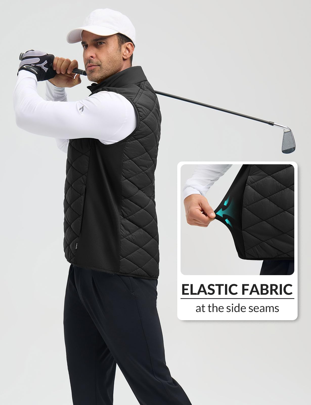 baleaf Herren Wanderweste Gefütterte Golfwesten Steppweste Outdoor Sportwesten Outdoorwesten für Laufen Golf Wandern