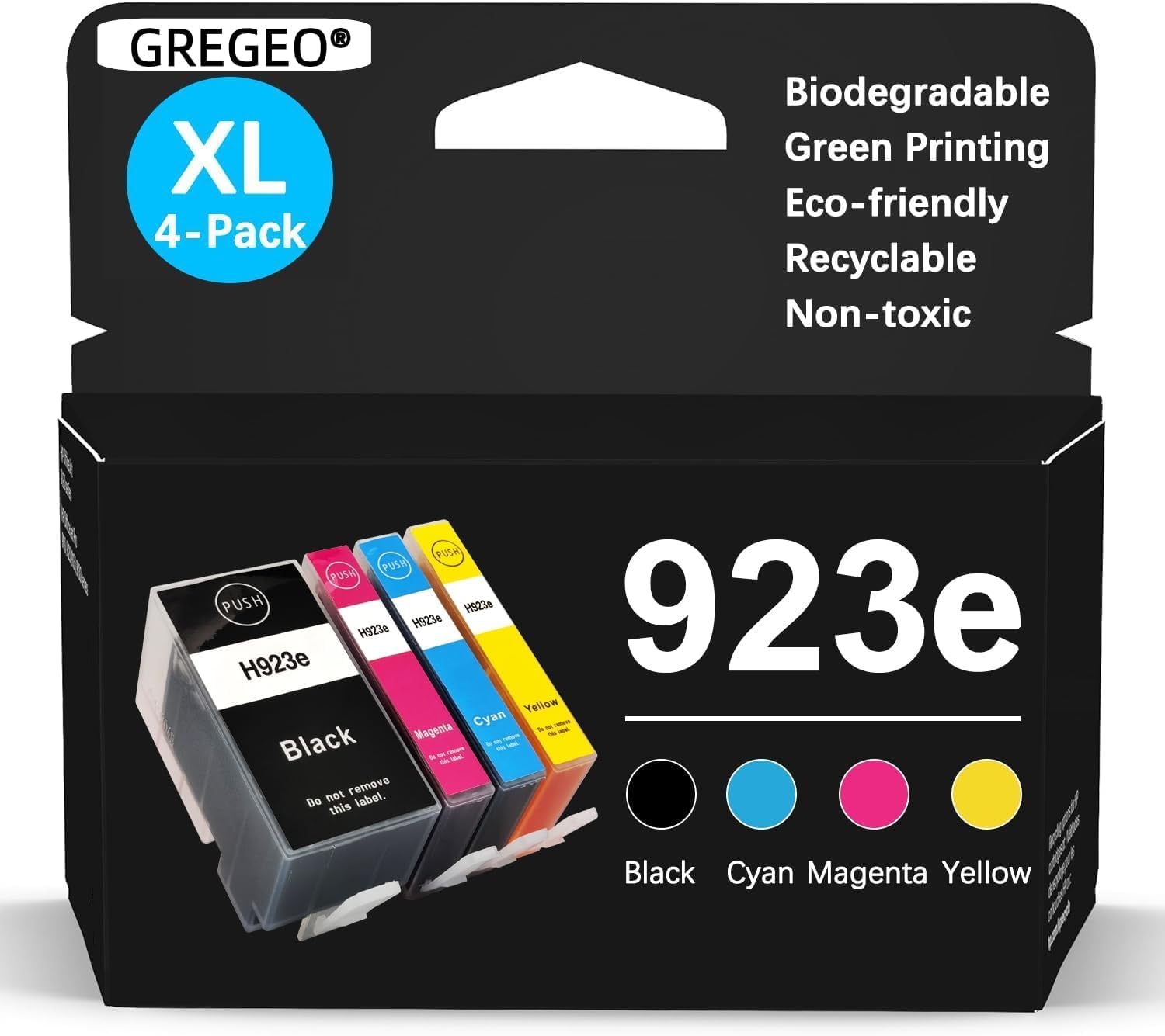 Photo 1 of Aceozsoronn 923XL 923e 923 Ink Cartridges for HP OfficeJet Pro 8130e 8135e 8139e 8138e 8122e 8120 8124e 8125e 8130 8132e 8134e Printers (4 Pack with Chip)