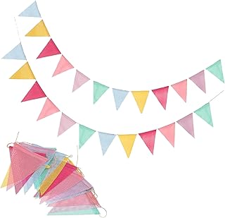 2PCS Pennant Banner Flags Banners - Colorful Triangle Banners for Birthday, Easter, Classroom, School, Carnival Decor - Ou...