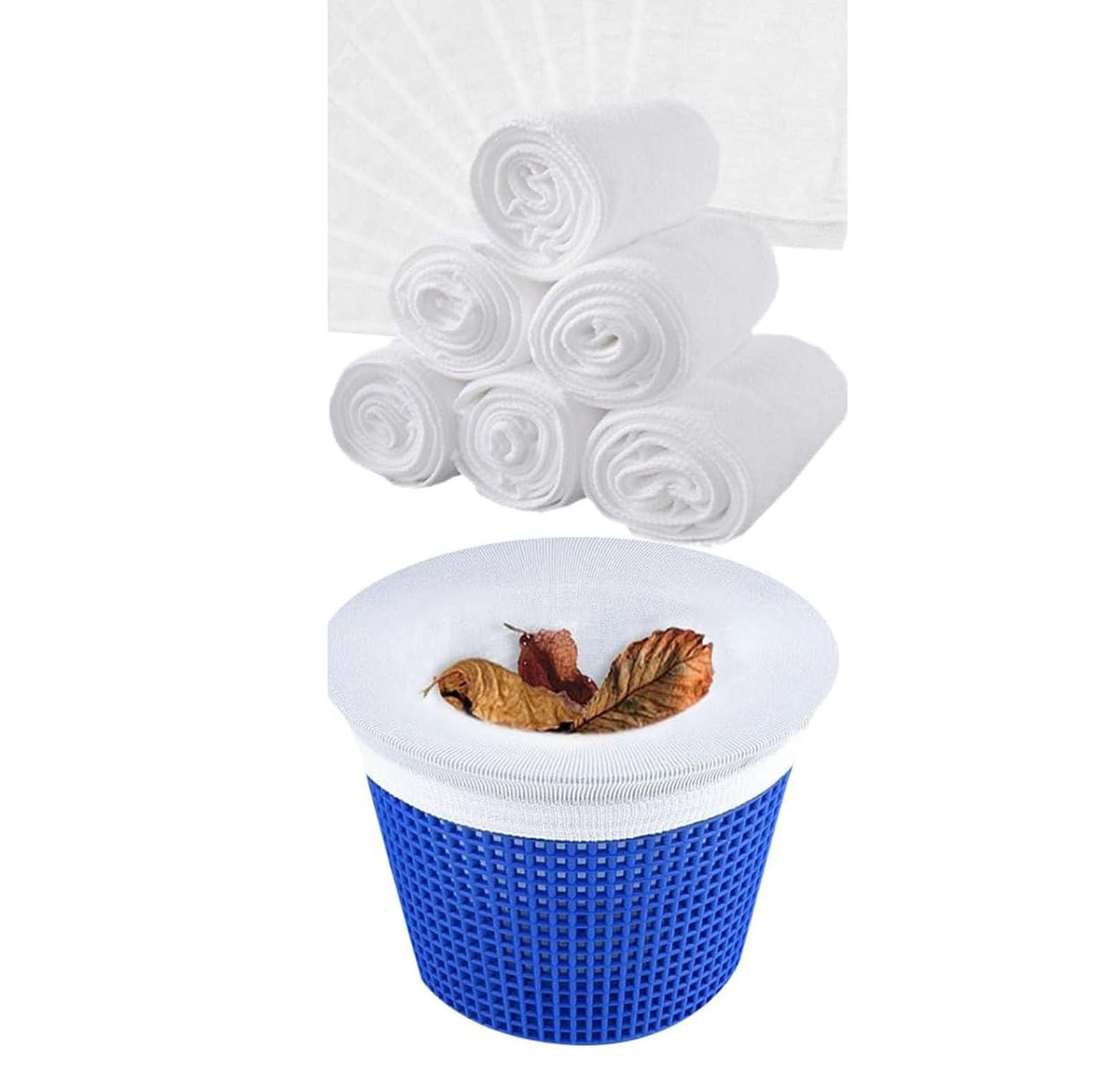 Rayyan 50 Pcs Pool Skimmer Socks, Pool Cleaning Filter Socks Cleans Debris Leaves, Pool Filter Socks for Skimmer Basket for Above Ground and Inground Pool Ultra Fine Mesh Screen Pool Scum Socks Saver