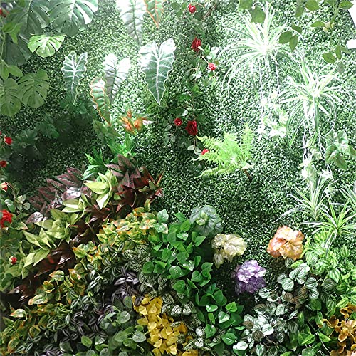 Miupoo Artificial Green Plant Wall,Plastic Grass Greenery, Green Wall Decor Background, Outdoor Artificial Turf Greenery Screen, 10 Pieces Artificial Turf, 16 X 24 Inches Artificial Green Grass Board #TOP5