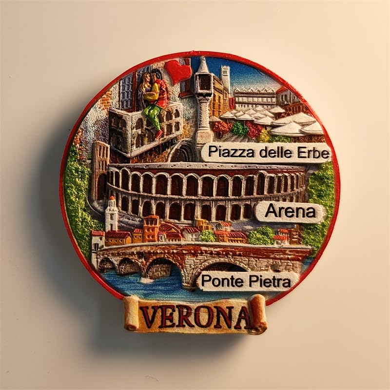 Imán decorativo Verona Arena Circular Italia 6.5x6.4 cm miniatura 1