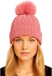 Gorro Touca de Lã Tricot Forrada co Pelúcia Fofinha Linda