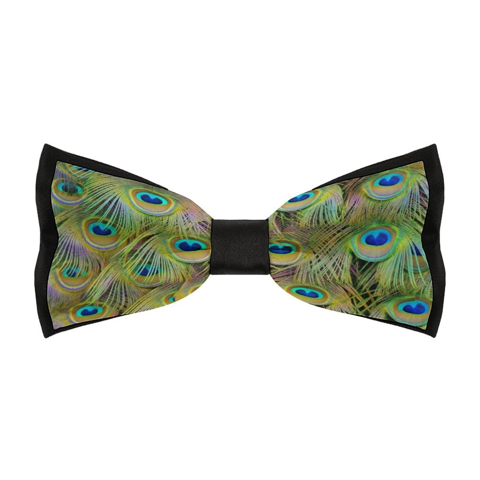 The Tailfeathers of A Male Peacock Men's Bow Tie Adjustable Pre-tied Bowtie Work Party Wedding Bow Tie Gift