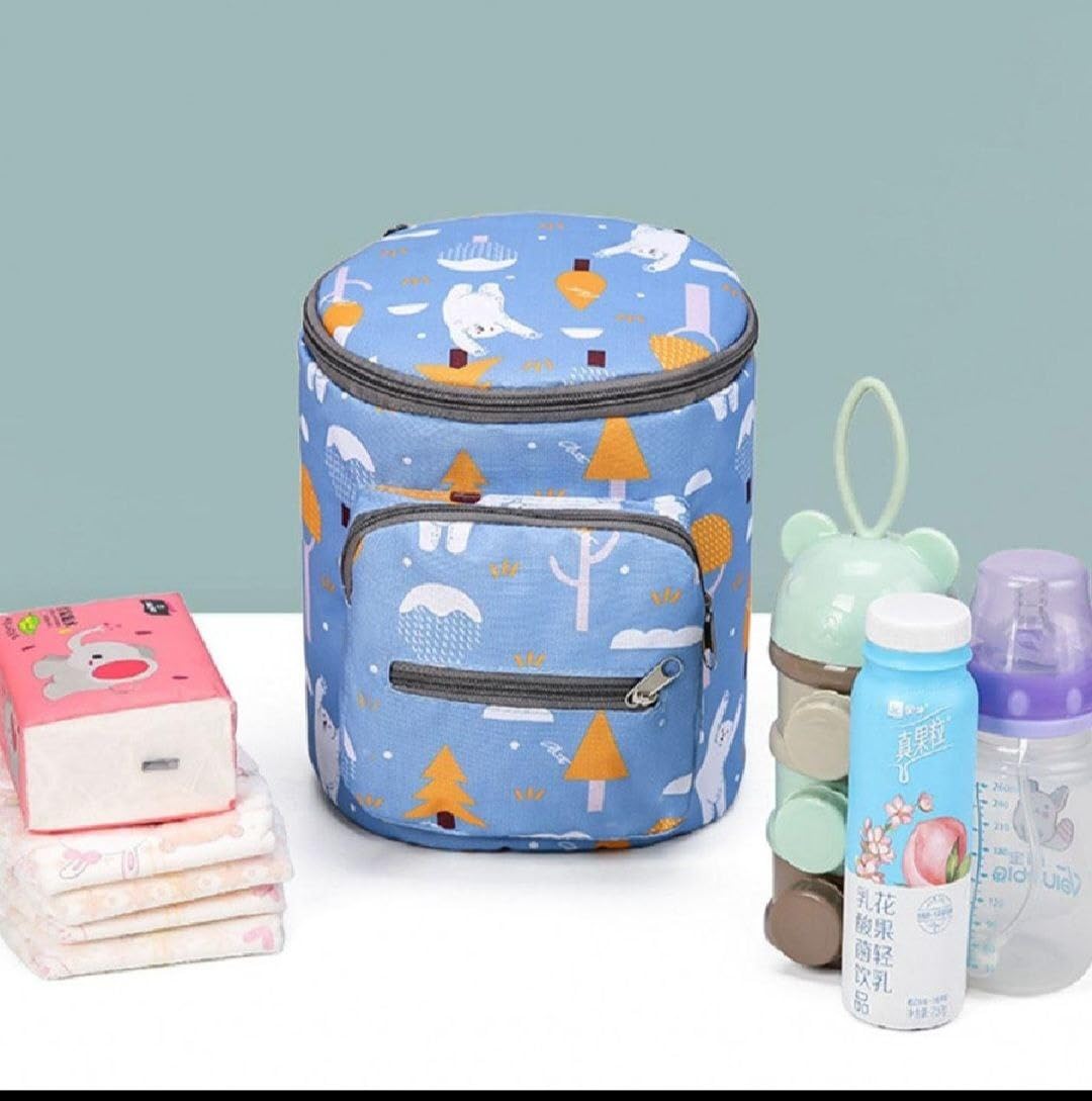 SWAVISTHA Insulated Baby Stroller Hanging Bag with Winter Scenery Print, Blue 1