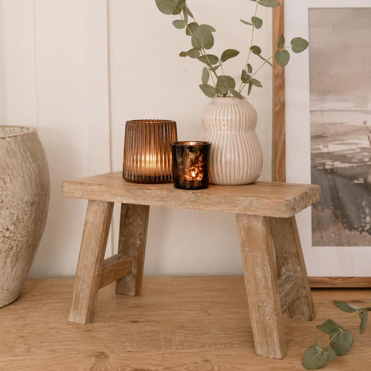 Gisela Graham Petit banc d�coratif rustique en bois