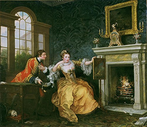 Cuadro William Hogarth The Lady's Last Stake en formato pequeño con marco negro elegante