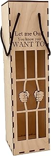 Wine Jail Gift Box (Natural Birch) Witty Hostess Gift Party Gifts Fits 750ml Bottle Laser Cut Baltic Birch Bottle Box Housewarming or Holiday Wine Gift Box
