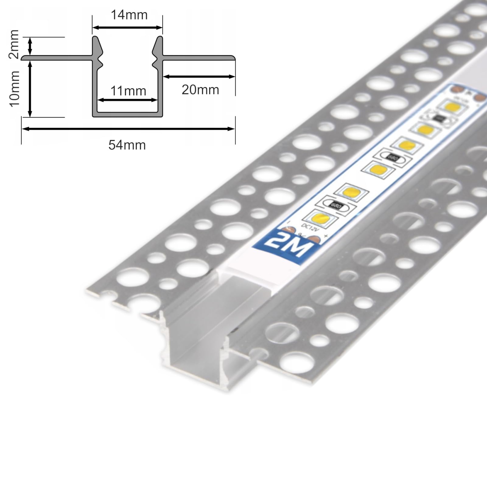 10x LED-Aluminiumprofile 1m Mit Milchglas-Diffusor – Für Unsichtbare Einbaubeleuchtung