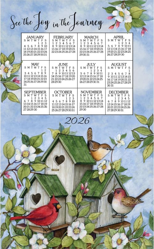 2026 Calendar Towel/Dishcloth (Bird Houses)