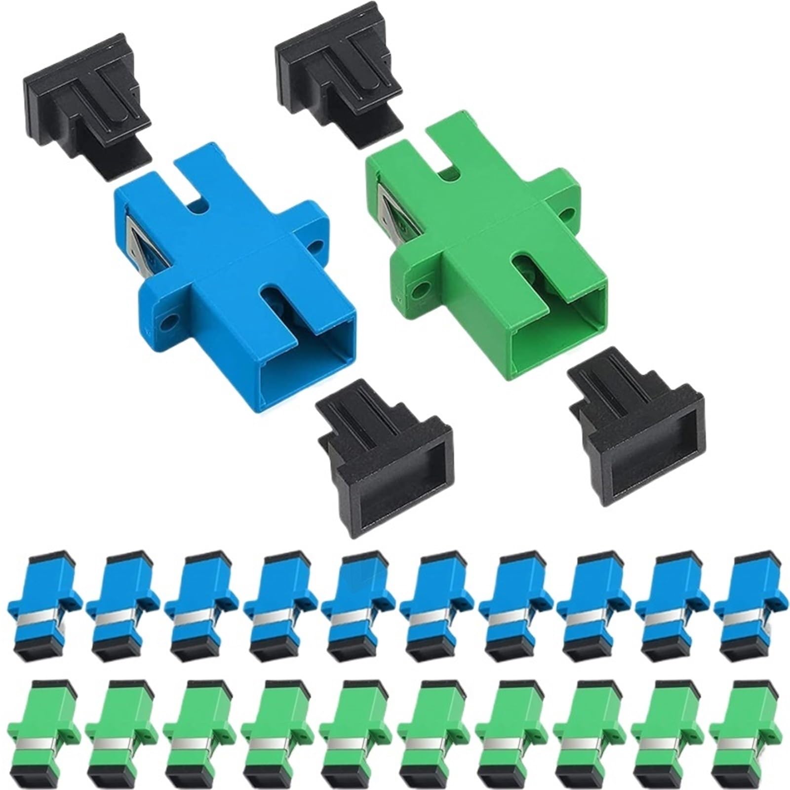 10/20 pièces Coupleurs SC femelle vers SC femelle UPC/APC Adaptateurs fibre optique monomode simplex Connecteurs de câble réseau Internet(10PCS-APC)