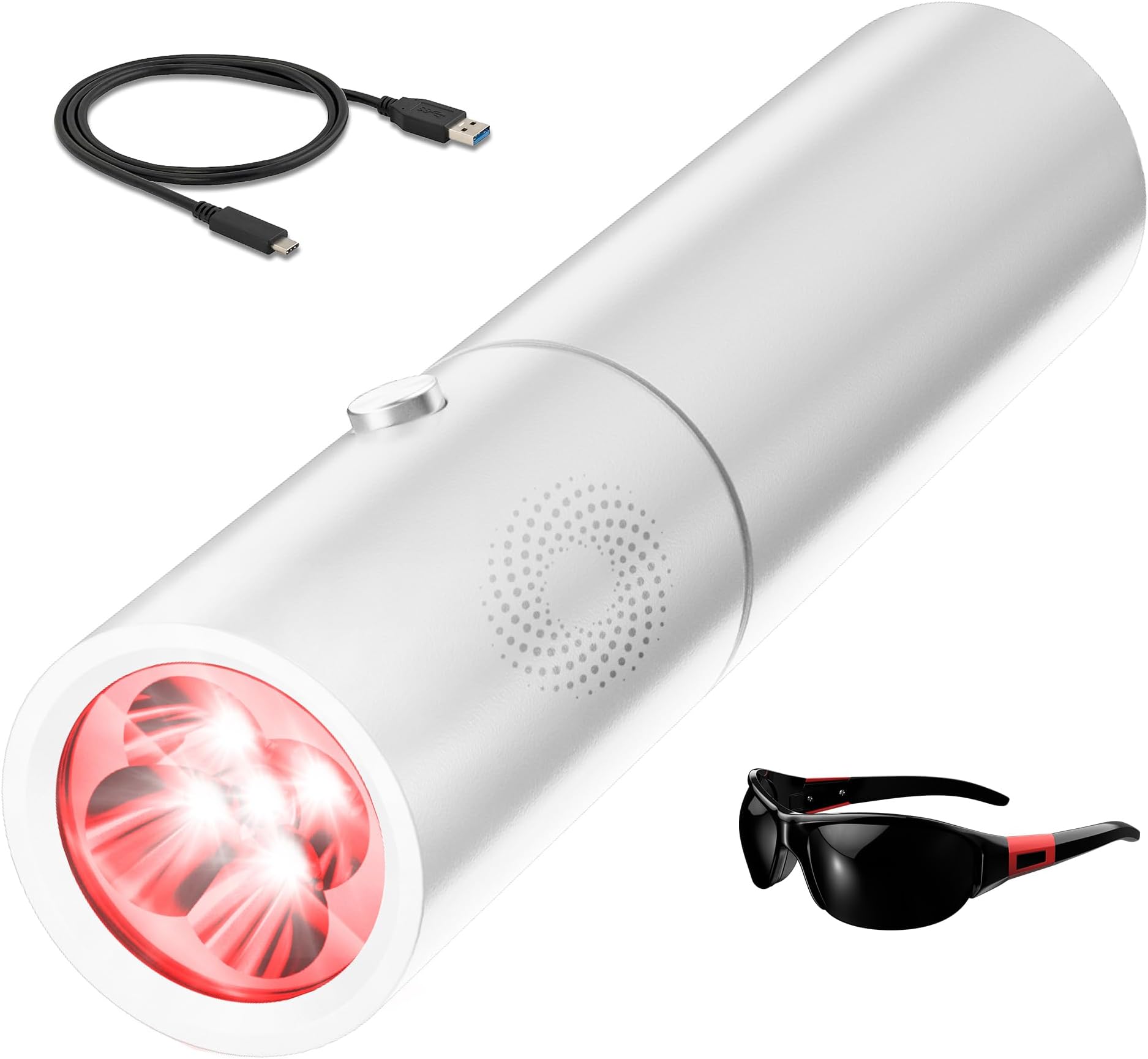 Red and Blue Light Therapy Torch, Effective Blue, Infrared, and Near Infrared Light Therapy Device for Body, Face, Neck, Back, Wavelengths 460nm 630nm 660nm 850nm 940nm