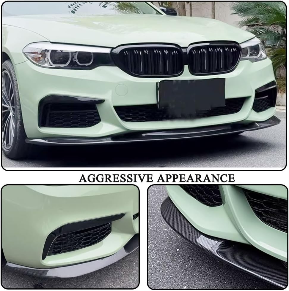 Carbon Fiber Front Lip for BMW G30 5 Series M Sport 4-Door 2017-2019 530i 540i M-tech Bumper Air Dam Lower Chin Splitter Protection Body Kit