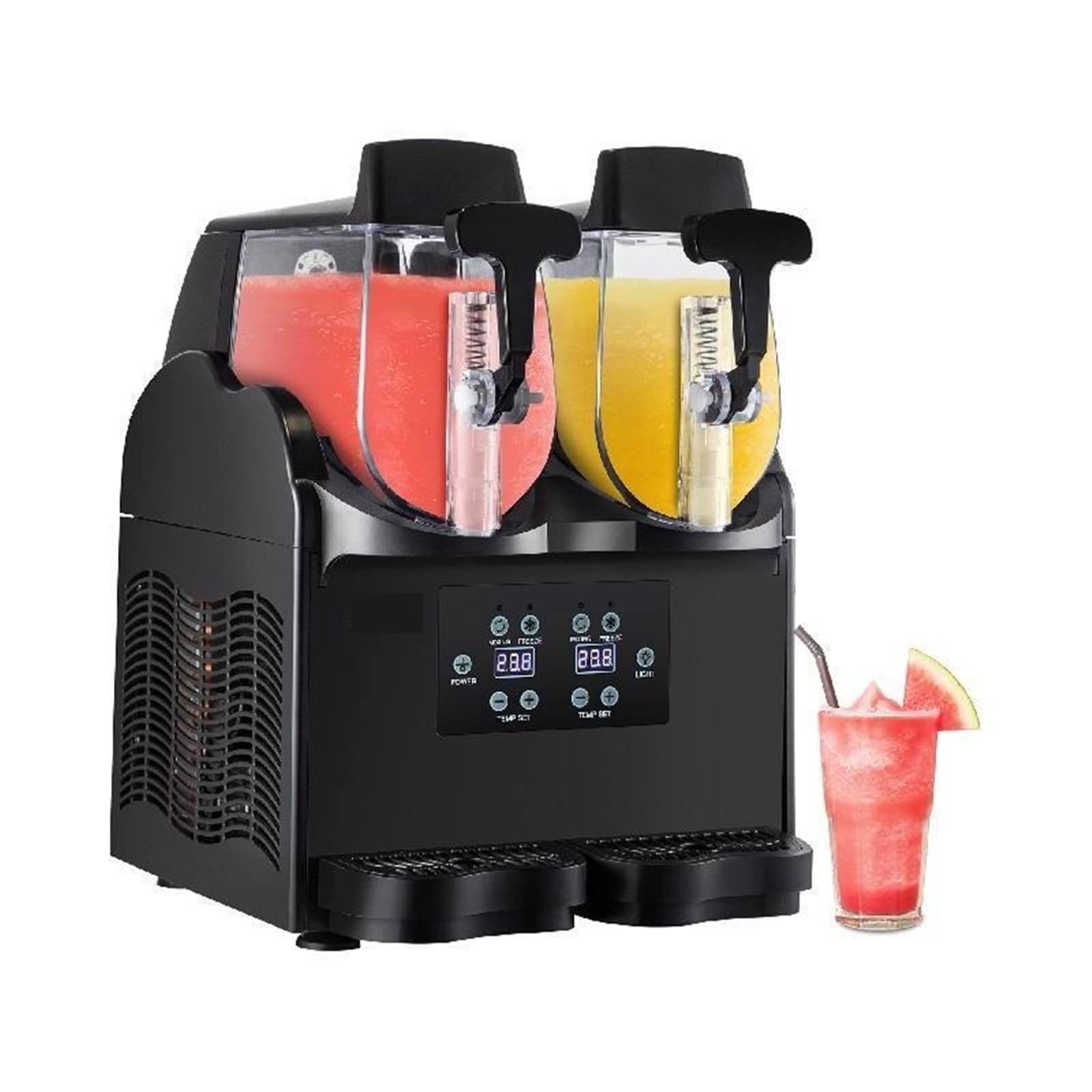 Gqnblvhzupdm One Color Commercial Slushy Machine 2X2.5l Home Slush Maker Frozen Drink Beverage Dispenser Ice-Cool Juice Smoothie Making Equipment,High Stability