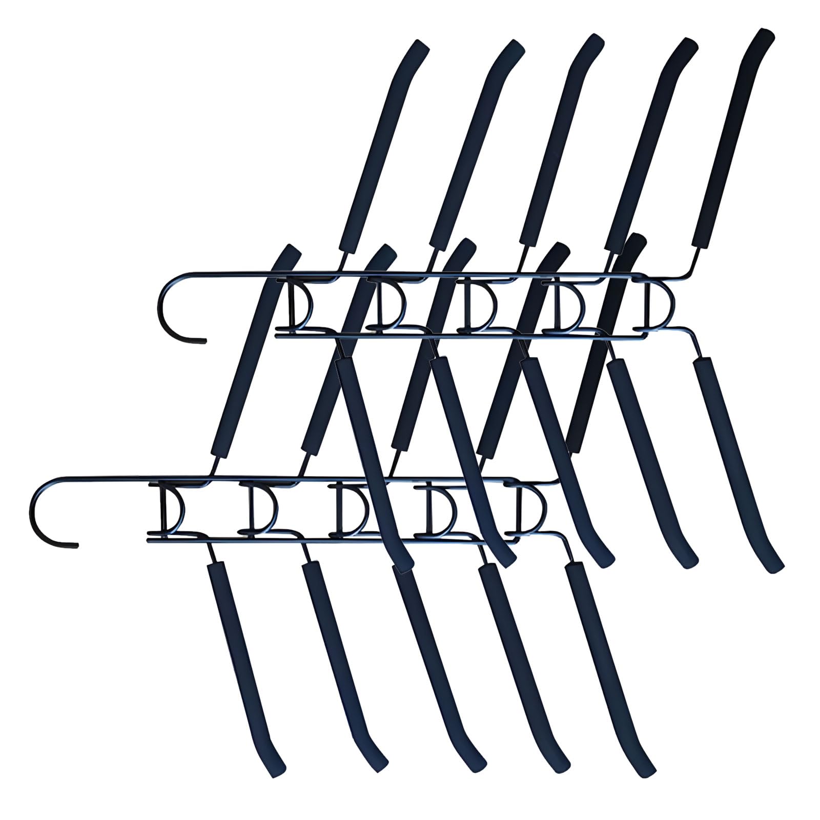 Buxuaaaa 2 Pack Multifunctional Space Saving 5 Clothes Hangers with EVA Foam for Organized Wardrobe Wardrobe Space Saver