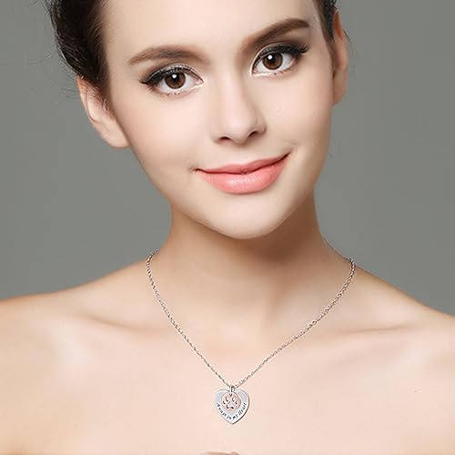 Miniatura 2 de Collar con colgante de corazón de plata de ley para mujer novia hija regalo de graduación 18 pulgadas