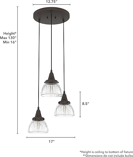 Miniatura 6 de Hunter Fan Company 19183 Cypress Grove Cluster Light, Onyx Bengala