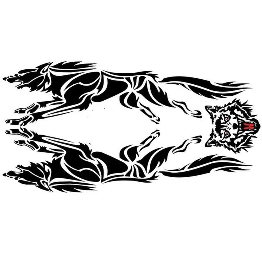 Fiery Wolf Car Stickers Hunting Decal Animal Vinyl Motorcycle Auto Sticker Universal(Black)