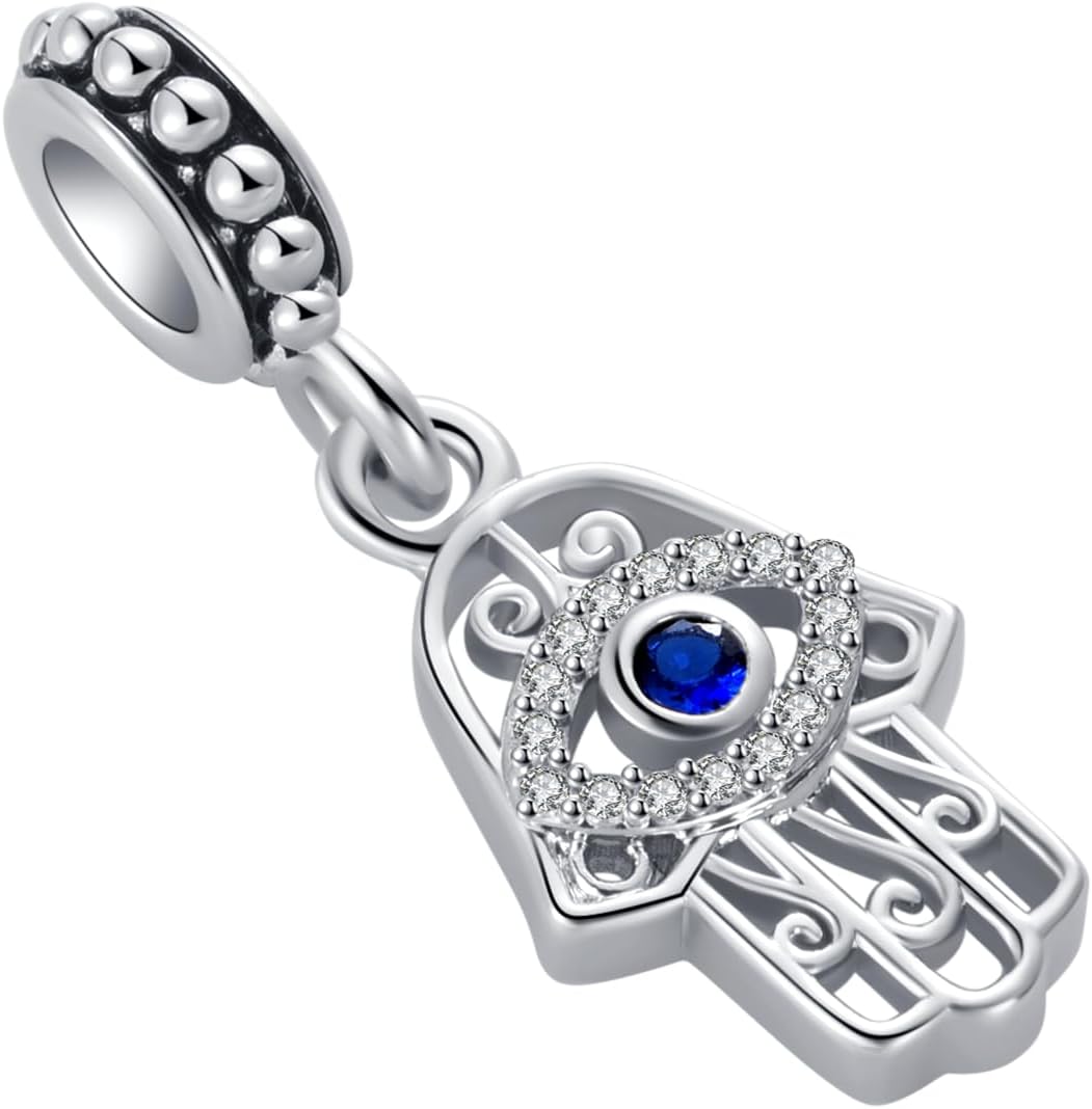 Hamsa Fatima Hand Islam Dangle Charm Compatible with Pandora Charms Bracelets - Image 2