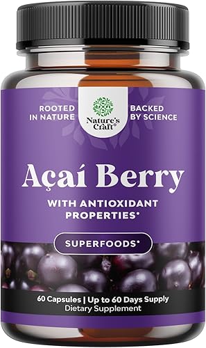 Acai Berry Suplemento antioxidante para pérdida de peso para mujeres y hombres - Vitaminas minerales fórmula antioxidante apoya el sistema