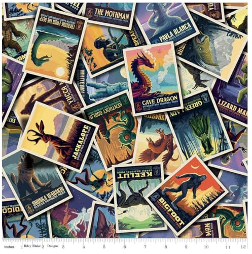 Riley Blake Legends of The National Parks Postcard Toss Multi by Anderson Design Group | Premium Quilting Cotton Fabric for Crafts, Apparel & Home Décor (36