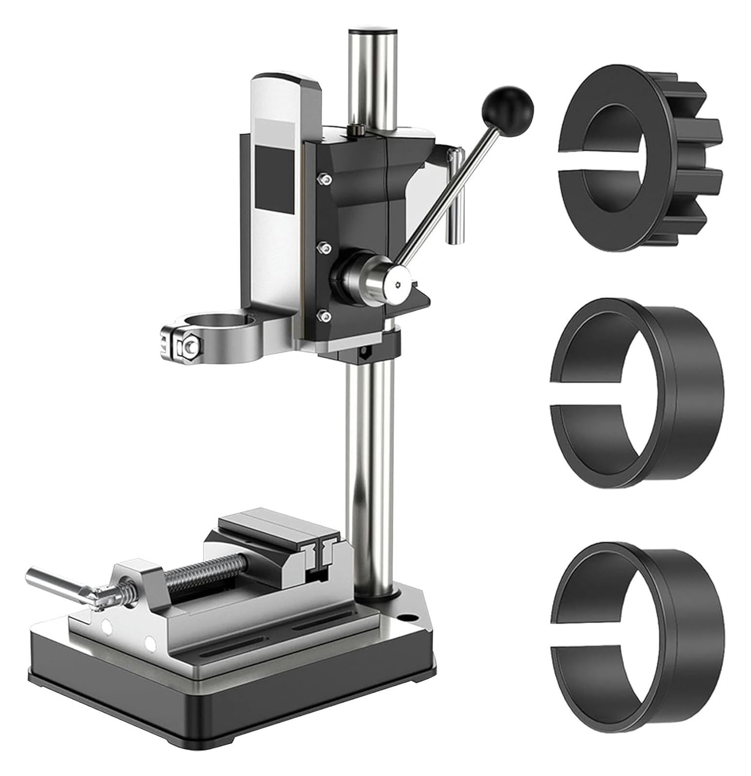 Soporte de Taladro, Soporte para Taladro, Soporte for prensa de taladro resistente for mano con tornillo de banco, for herramienta de reparación de banco de trabajo(A+VISE)