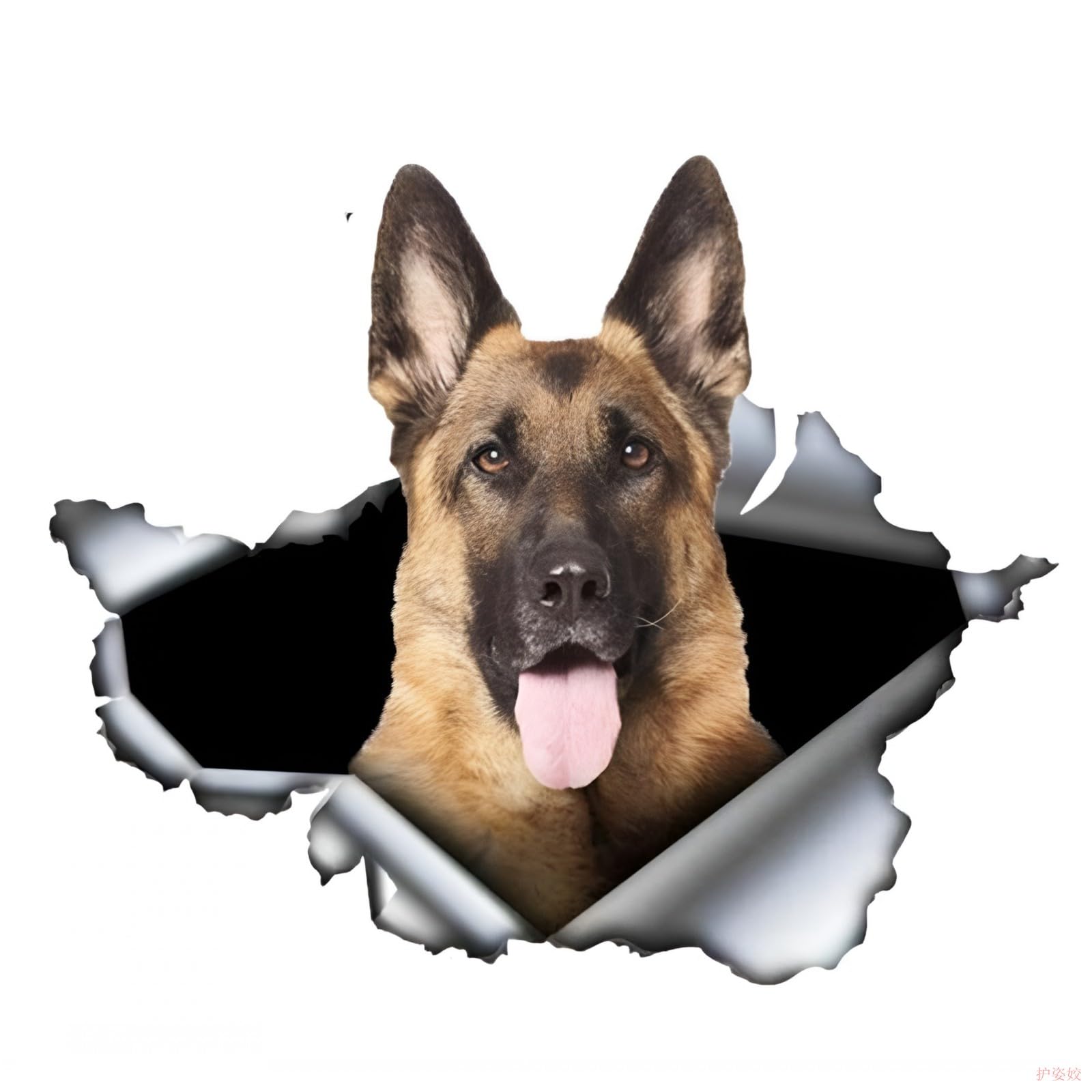 Französische Bulldogge Aufkleber, 3D Zerrissener Effekt, Was