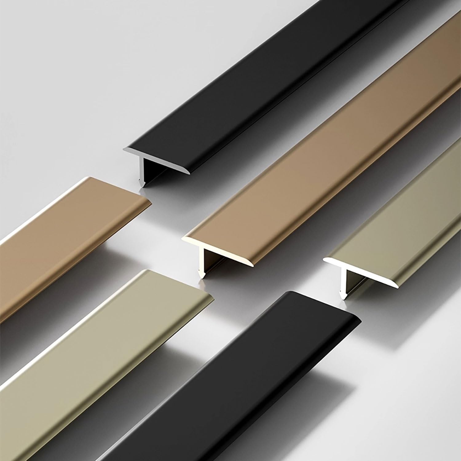 Aluminiowa listwa przejściowa T, przegroda podłogowa do łączenia szczelin, trwały i bezpieczny próg do płytek podłogowych, 2,4 cm x 2,7 m