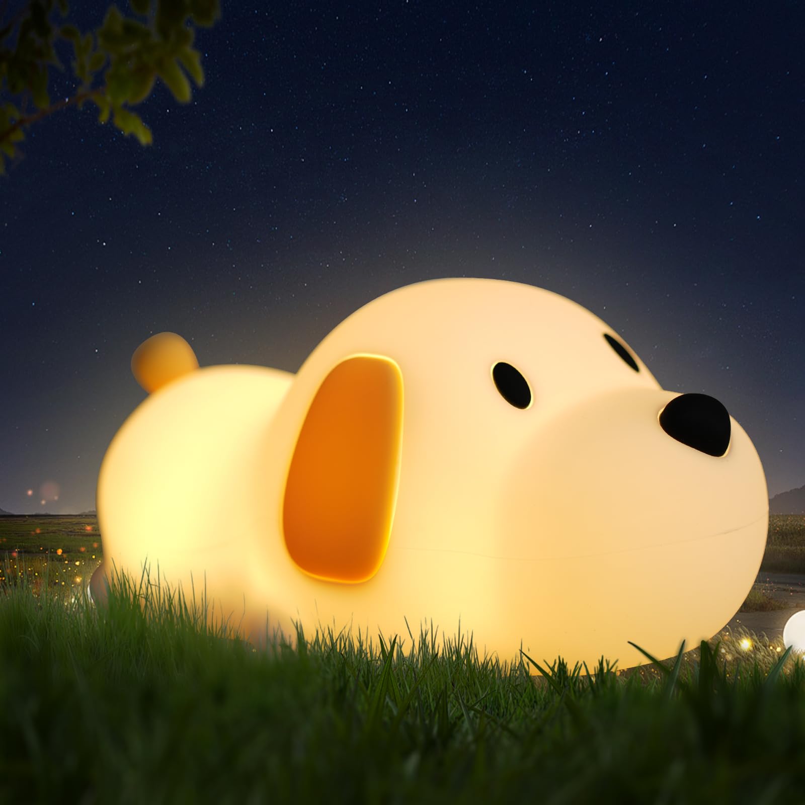 Danolt Lampka nocna dla psa, silikonowa lampka nocna, ściemniana, lampka nocna dla dzieci