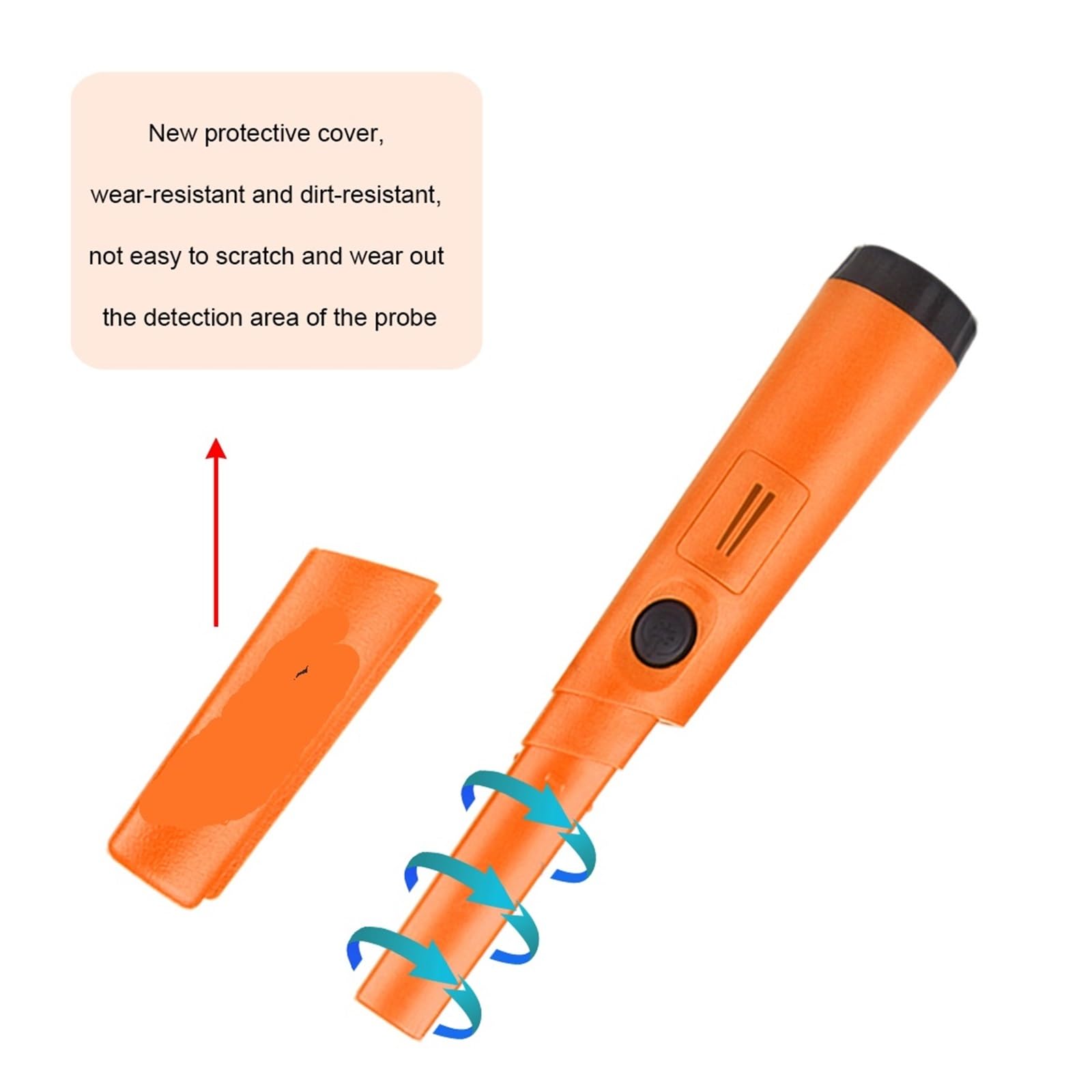 Détecteur de Métaux, Détecteur de métaux portatif TC-110 avec Tige positionnement et Protection Anti-Rayures(Oranje)